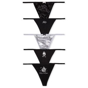 Victoria's Secret Stretch Cotton V-String Panties Pack of 5 New Years Small NEW